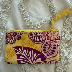 Vera Bradley Yellow and Purple Floral Cosmetic Bag